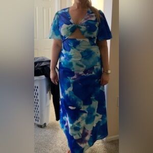 Blue Floral Women's Dress